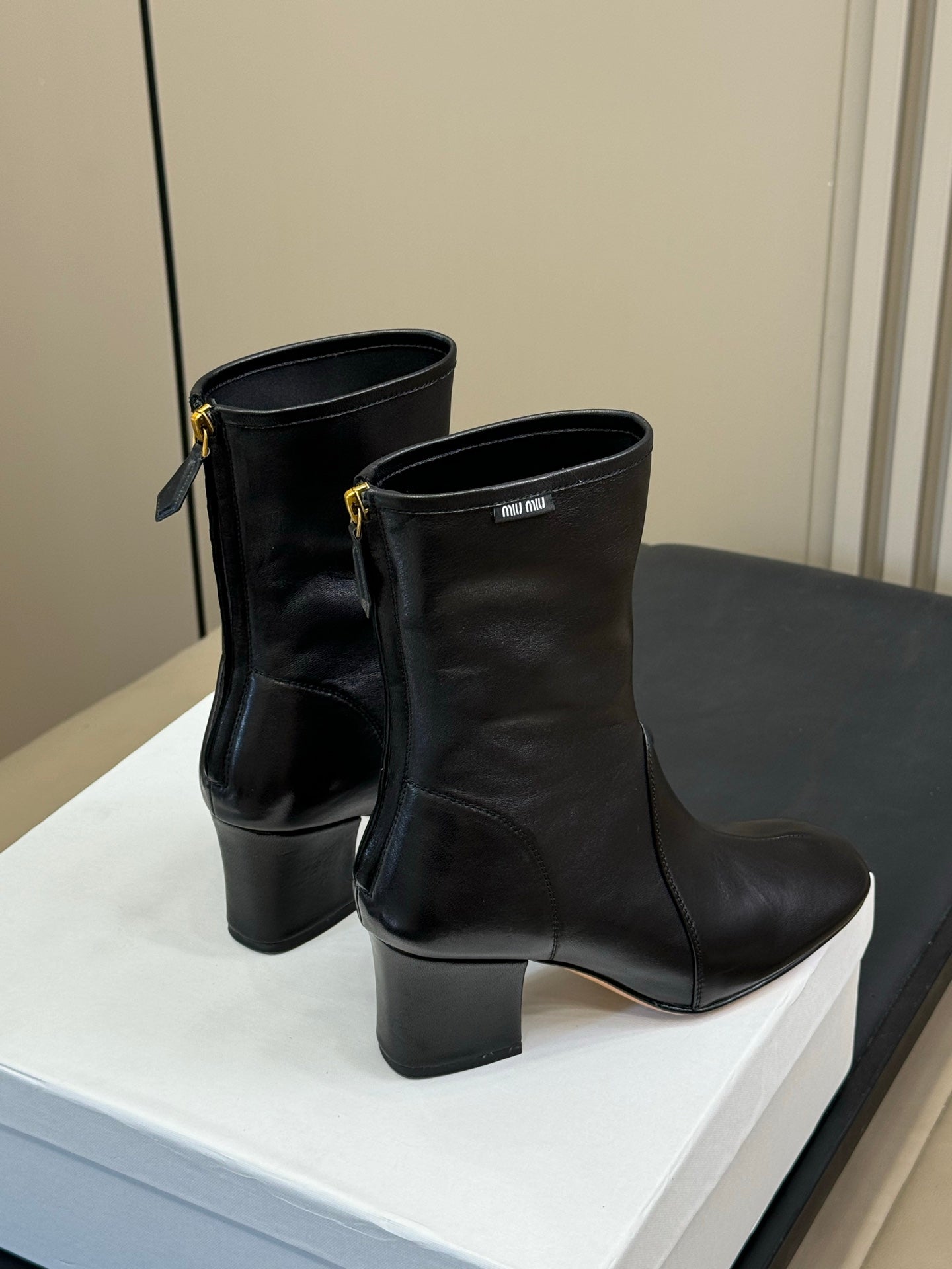 MiuMiu ankle boots black  cowhide 521946