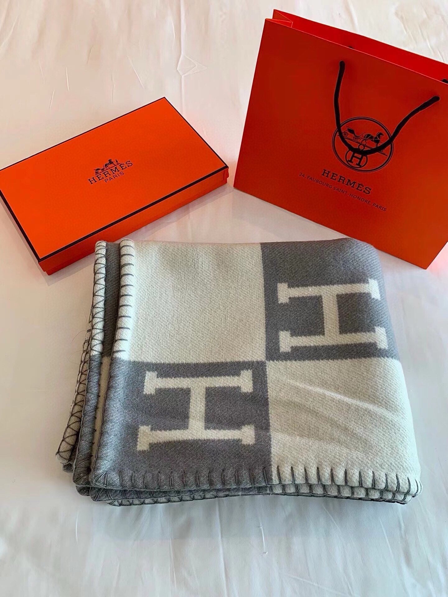 HM Blanket Grey Wool Cashmere
