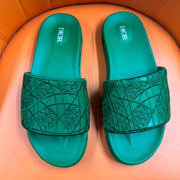 CD AQUA EMBROIDED SANDAL SEA GREEN FABRIC
