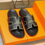 HM Men's Slide Black Cowhide 544093