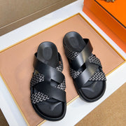 HM Men's Kazimir Sandals Black Calfskin 735744