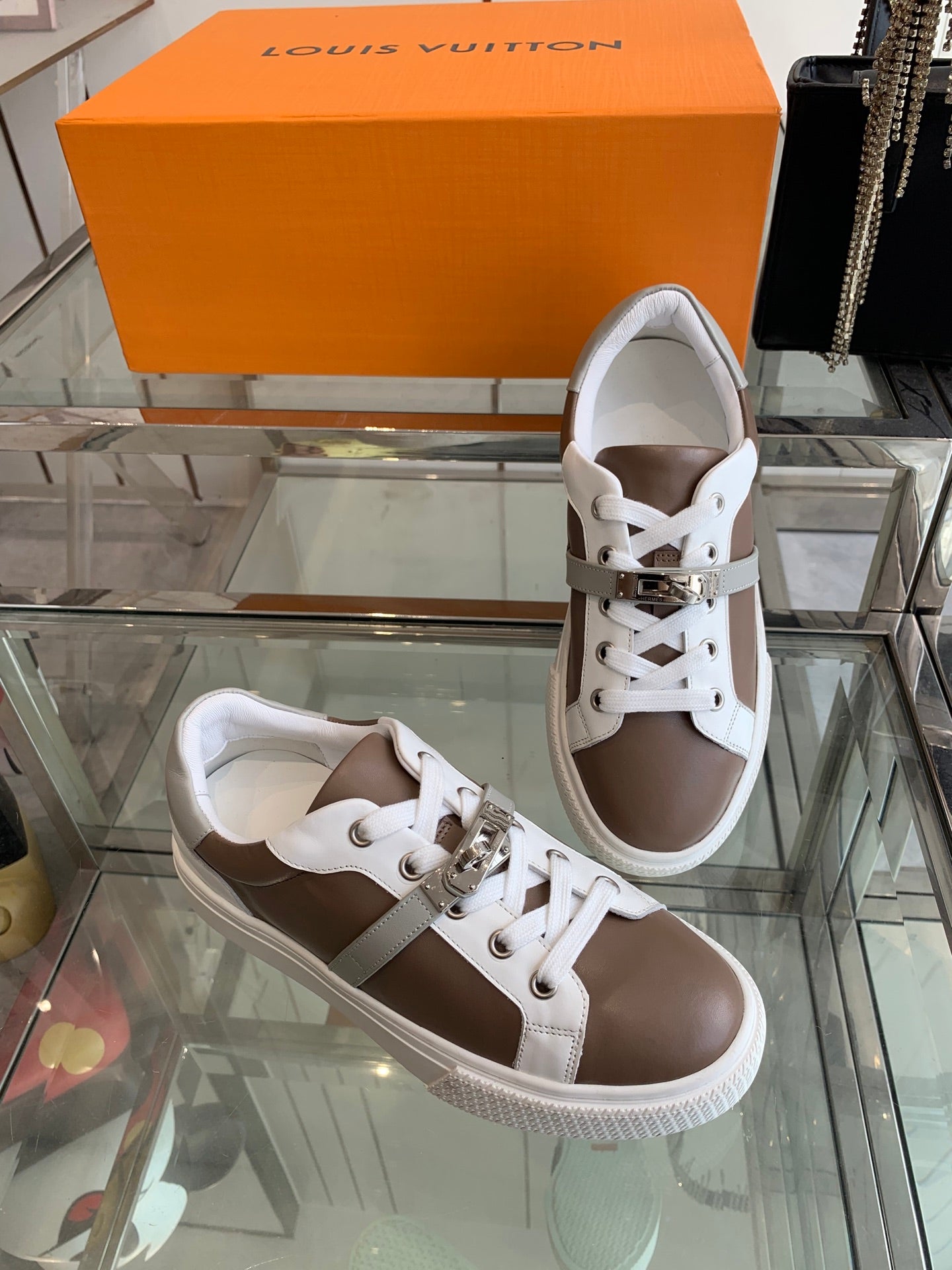 HM Day Sneaker Chocolate mix White Calfskin 291833