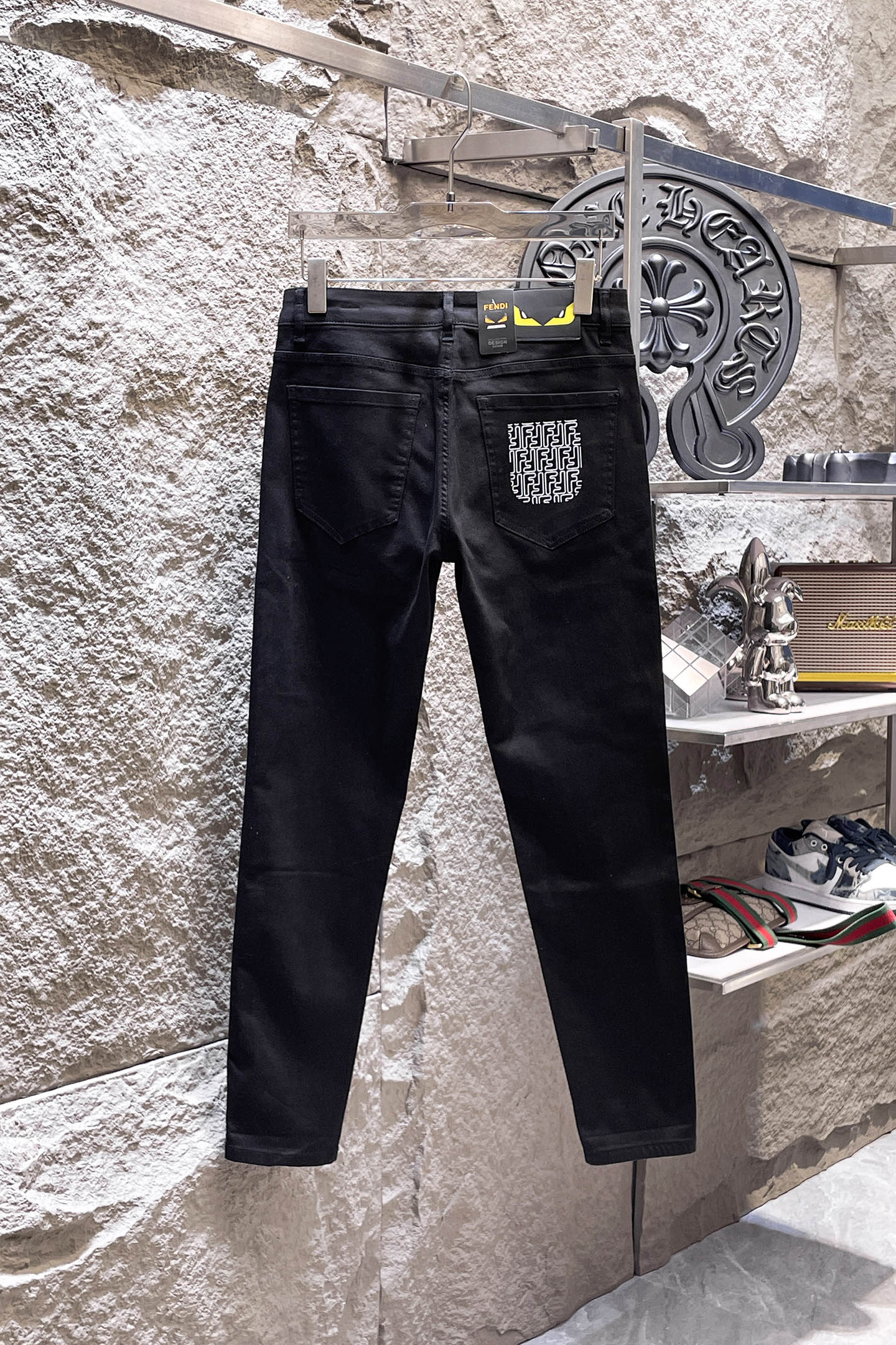 Fendi 2026 Men's Jeans Black Denim 804367