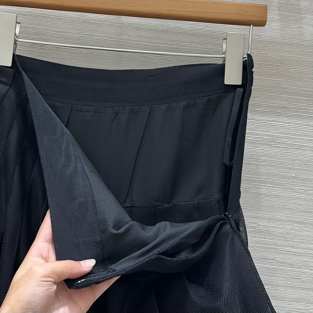 CD Gauze Skirt Black Polyester