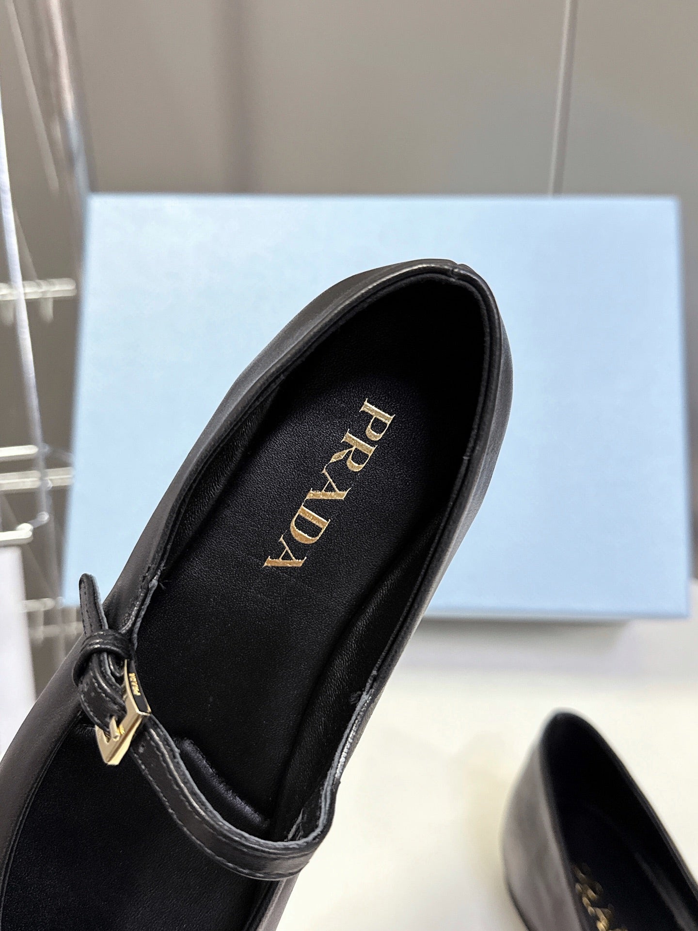 Prada Ballet Flat Black Patent Sheepskin
