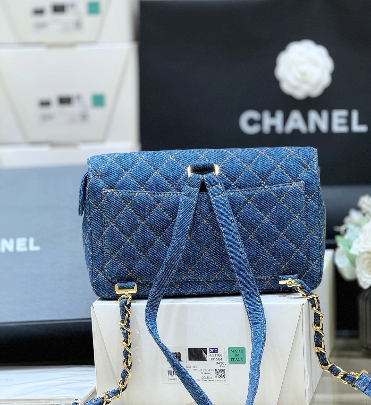 Chanel 2026 Backpack 26cm Blue Denim Leather 351418