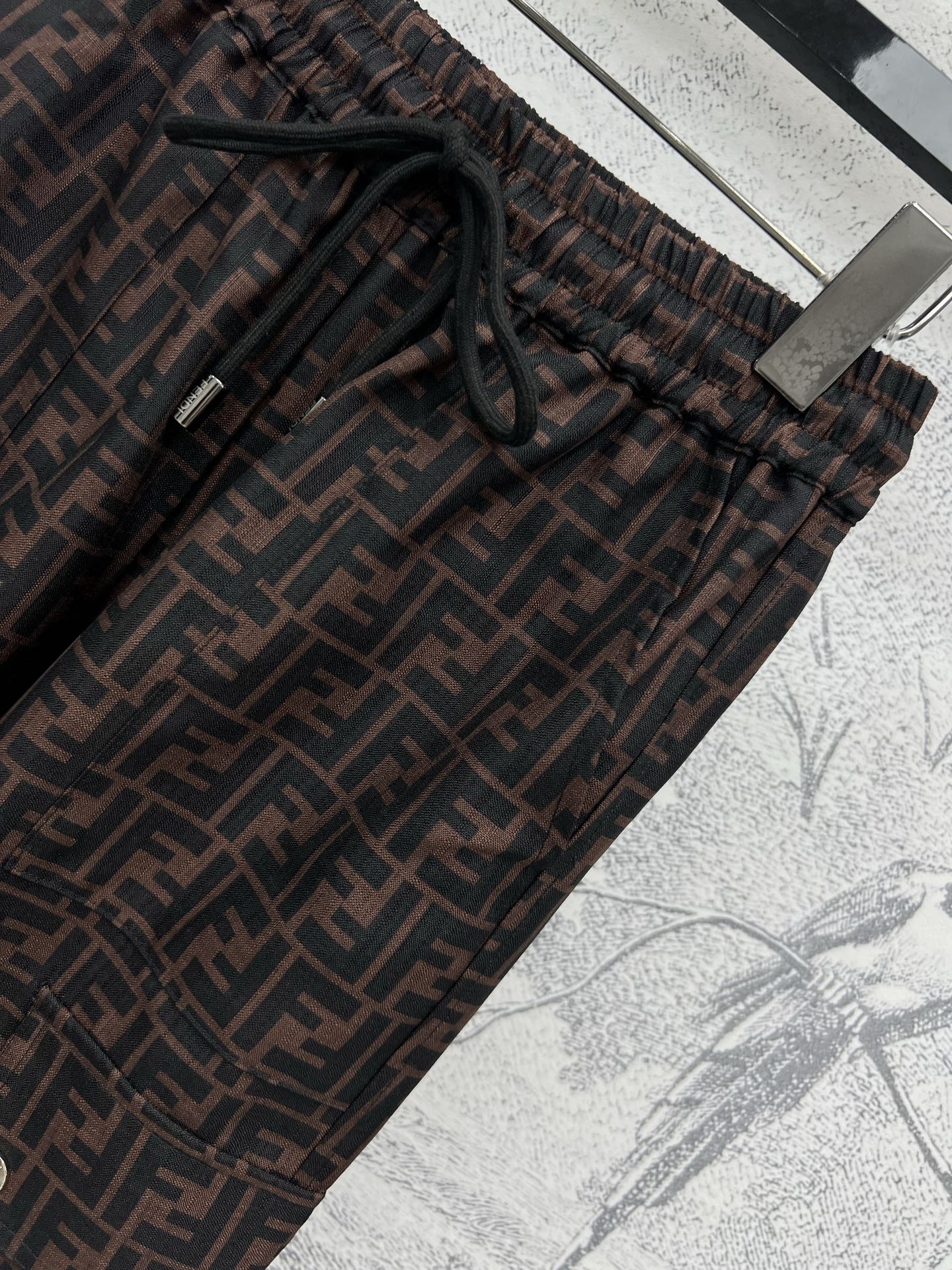 Fendi 25 Straight Pants Brown Black Polyester
