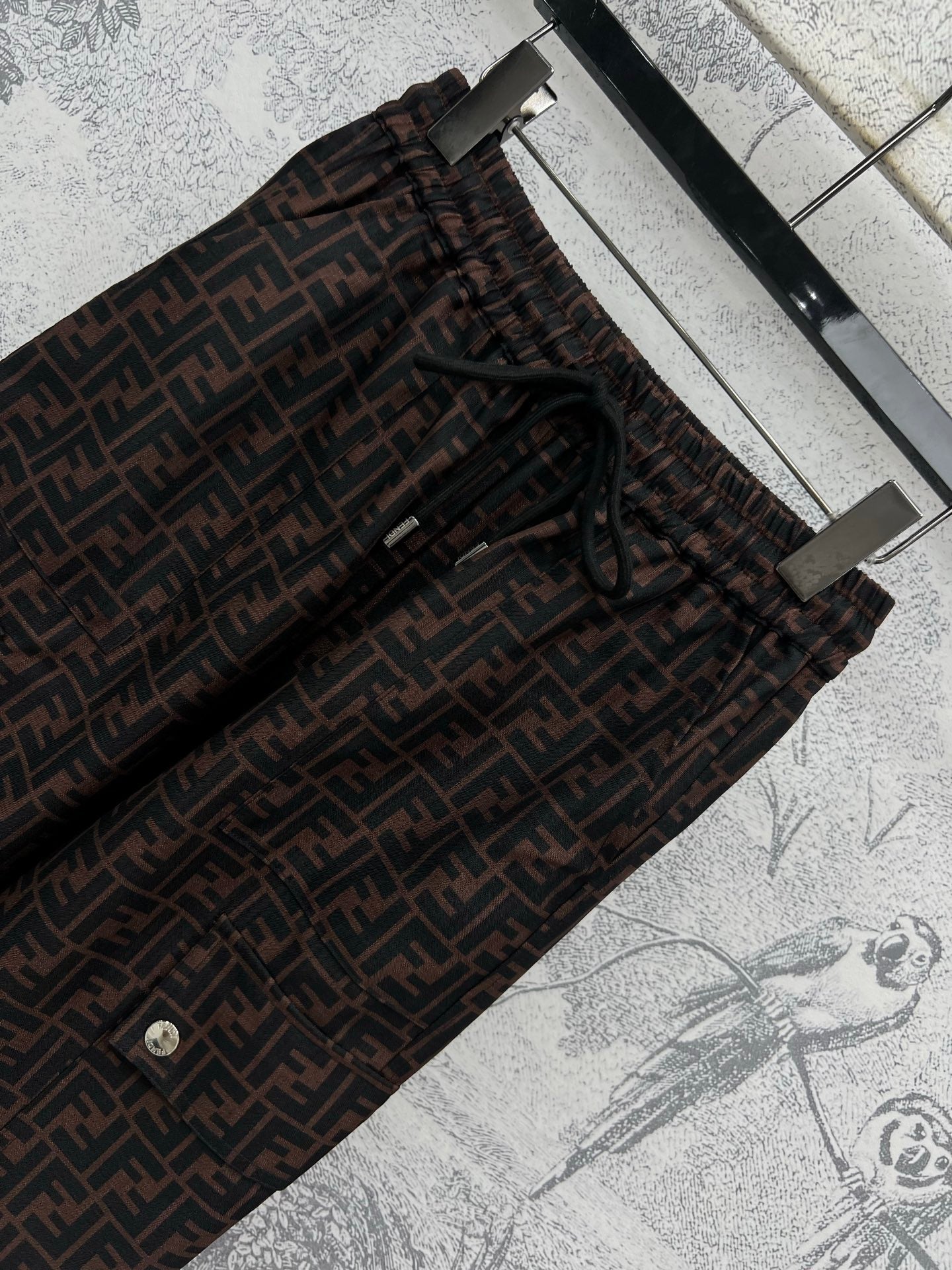 Fendi 25 Straight Pants Brown Black Polyester